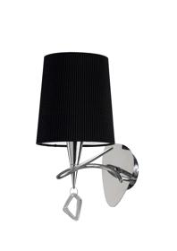 Mara Polished Chrome-Black Wall Lights Mantra Armed Wall Lights